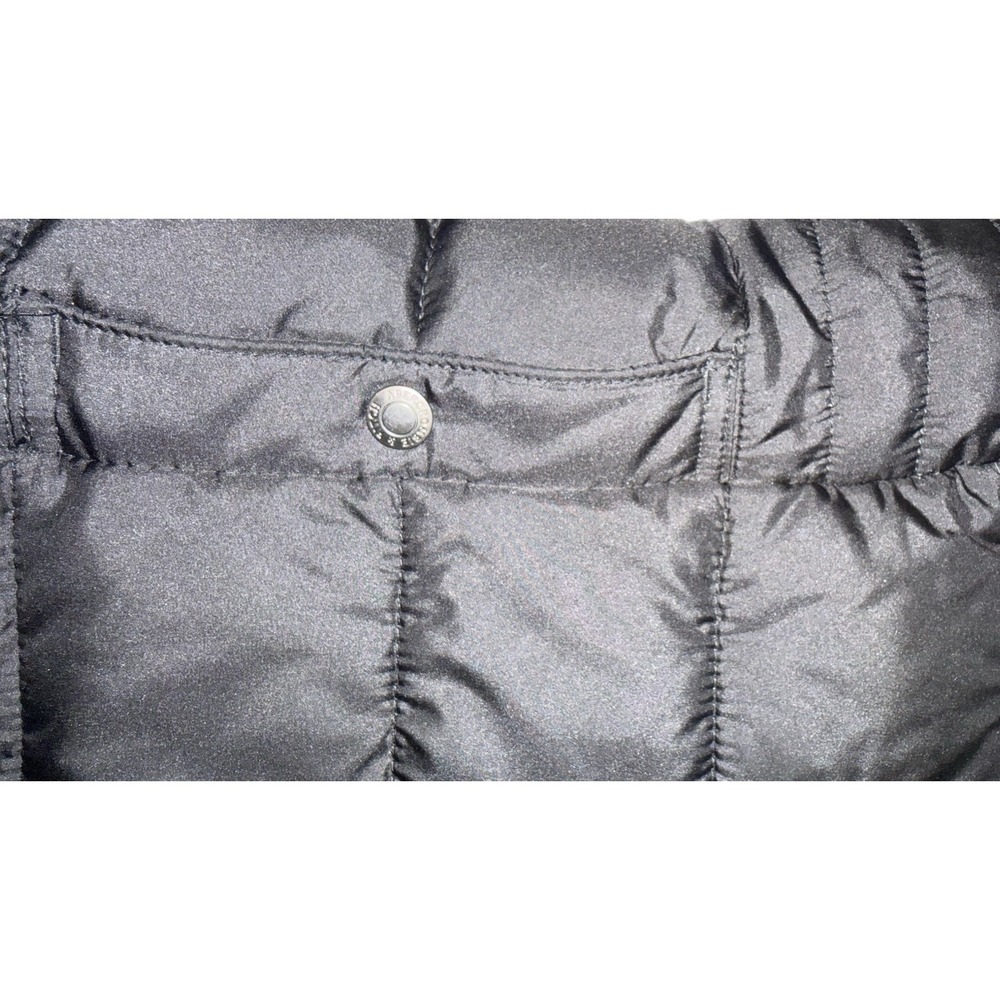 Abercrombie & Fitch women Black Hooded Puffer Vest Quilted Zip/Button XS - Picture 6 of 9